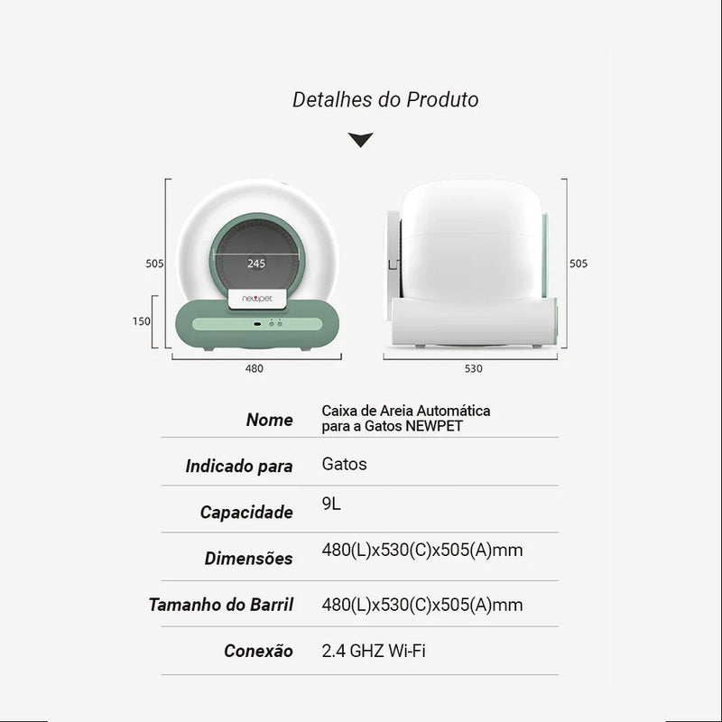 Newpet Caixa de areia automática inteligente para gatos