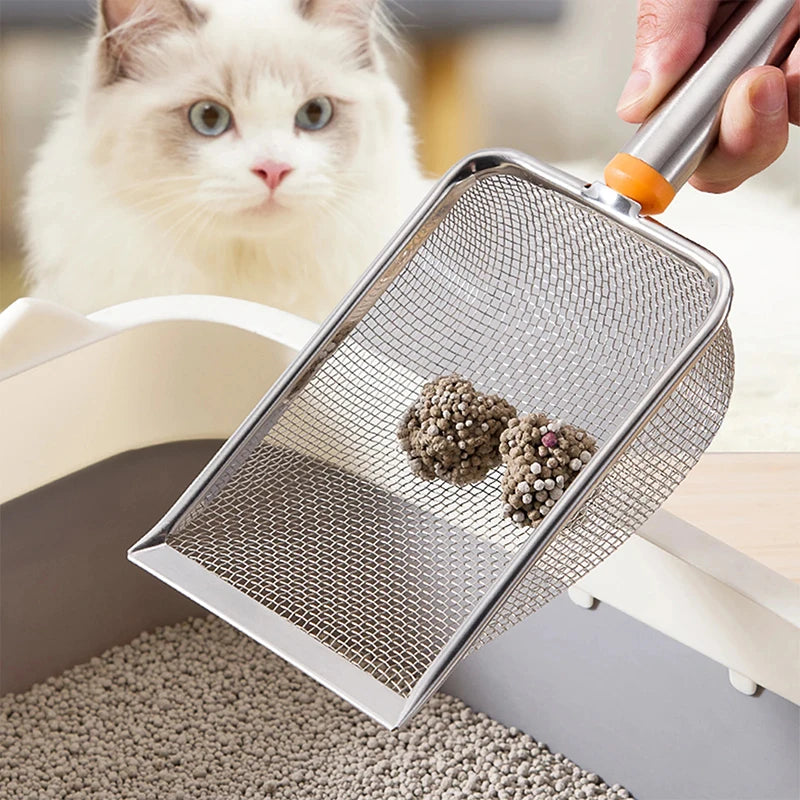 Pá para Areia de Gato em Aço Inoxidável