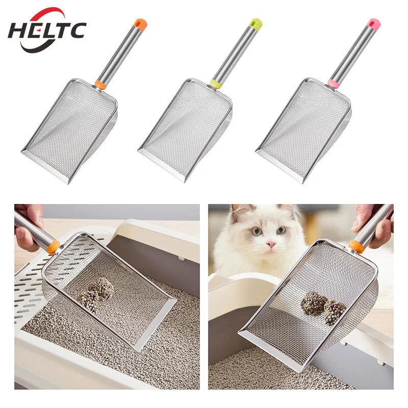 Pá para Areia de Gato em Aço Inoxidável
